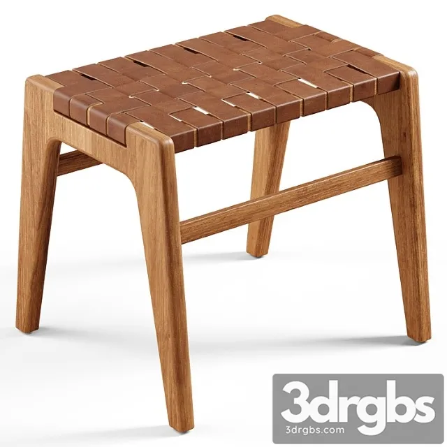 Zara Home The Stool With Leather Seat 1 3D Model Free