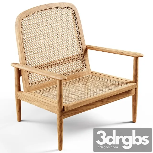 Zara Home The Teak And Rattan Armchair 1 3D Model Free