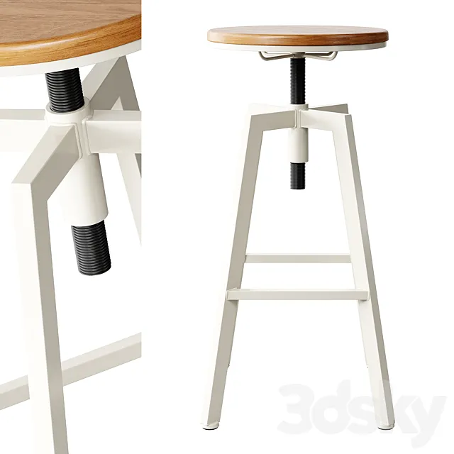 Zara Home - The wood and metal swivel stool 3DModel