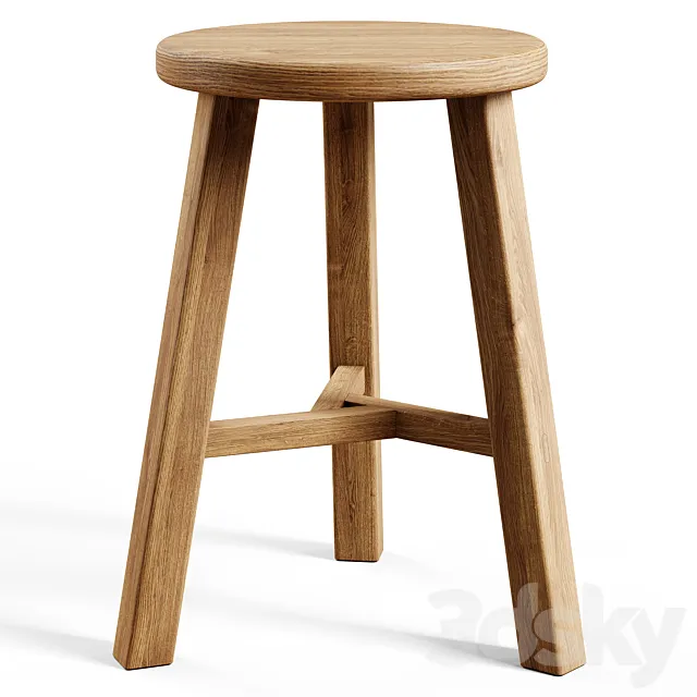 Zara Home - The wood stool 3D Model