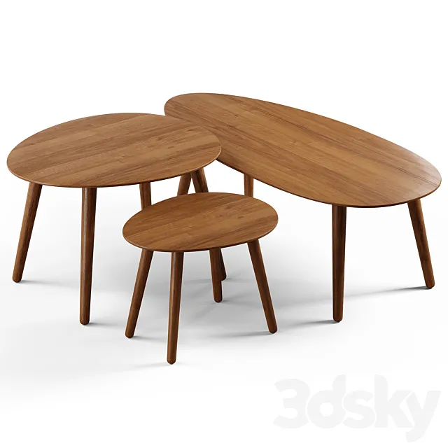 Zara Home - The wooden table with beveled corners 3D Model