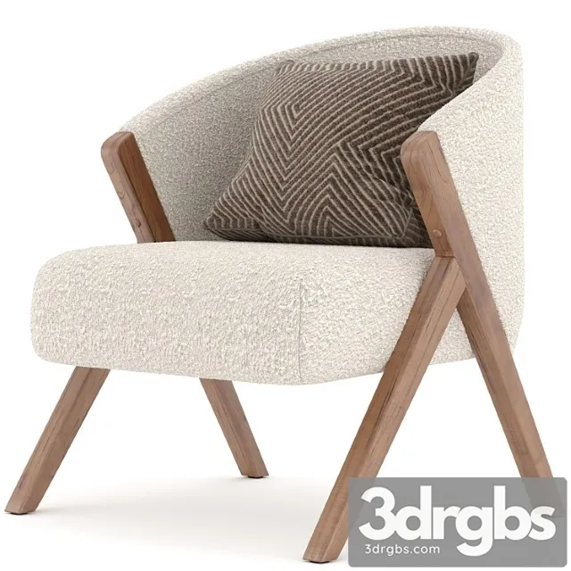 Zara home upholstered bouclé armchair 3D Model Free