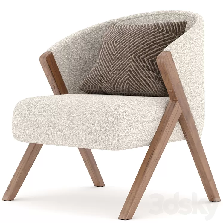 ZARA HOME UPHOLSTERED BOUCLÉ ARMCHAIR 3D Model Free