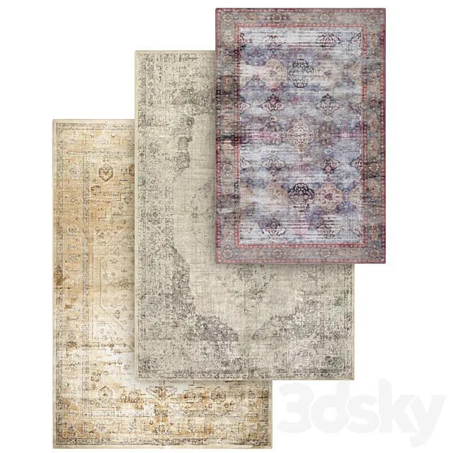 Zara Home Vintage Rugs Set 3D Model