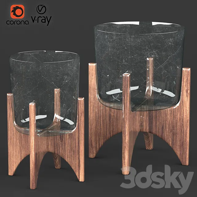 Zarahome. Pot Stand Scratched Set 3DModel