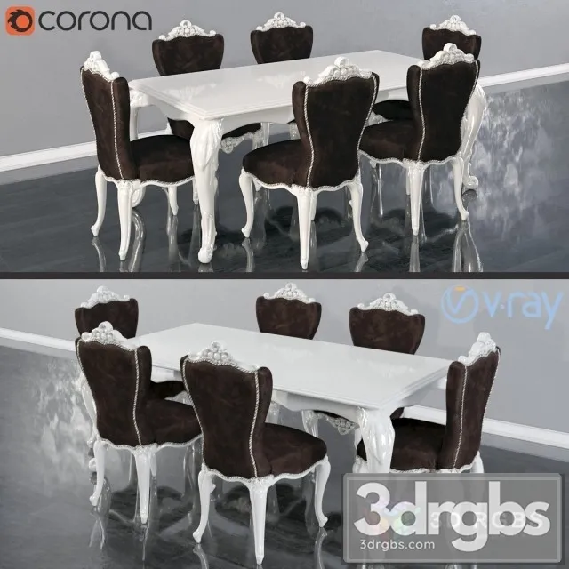Zebrano Casa Emily Table and Chair 3D Model Free