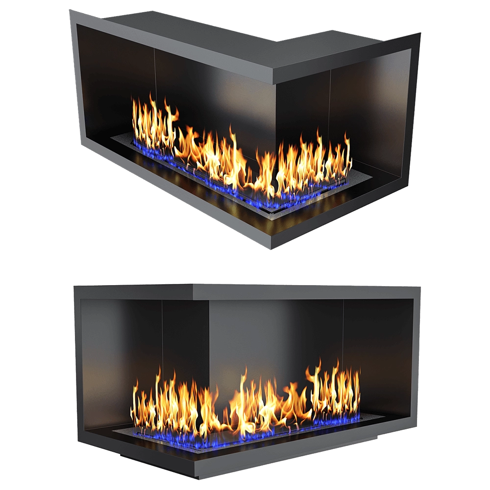 Zefire - Biofireplace for corner wall Standart 1000 3D Model