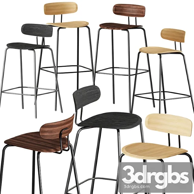 Zeitraum okito bar stool 2 3D Model Free