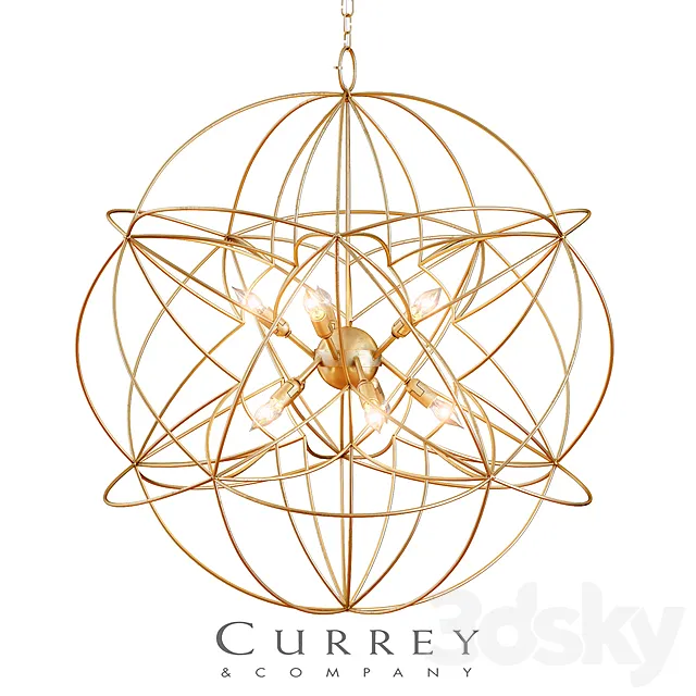 Zenda Orb Chandelier by Currey & Company 3D Model