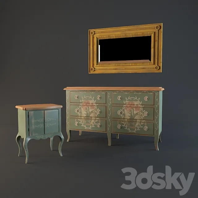 zerkalo_komod_tumba_ patina 3DModel