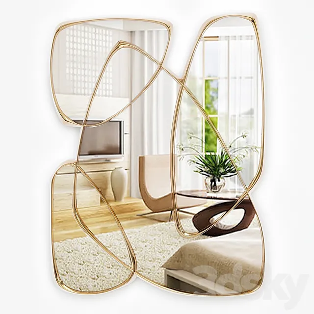 Zeta Mirror in Mayan Bronze 3D Model