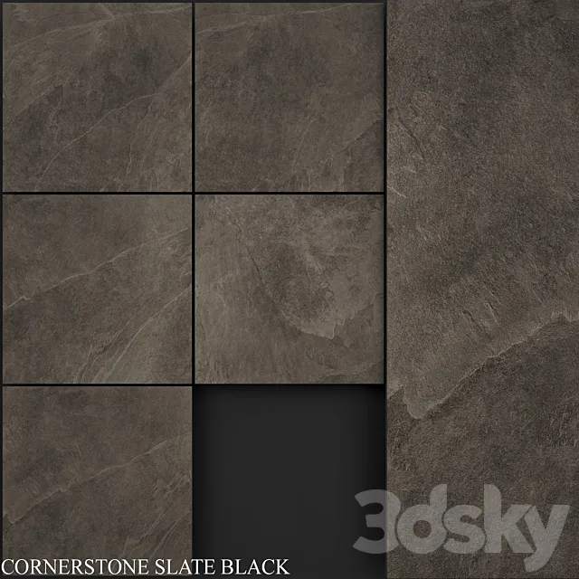 Zeus Ceramica Cornerstone Slate Black 3D Model