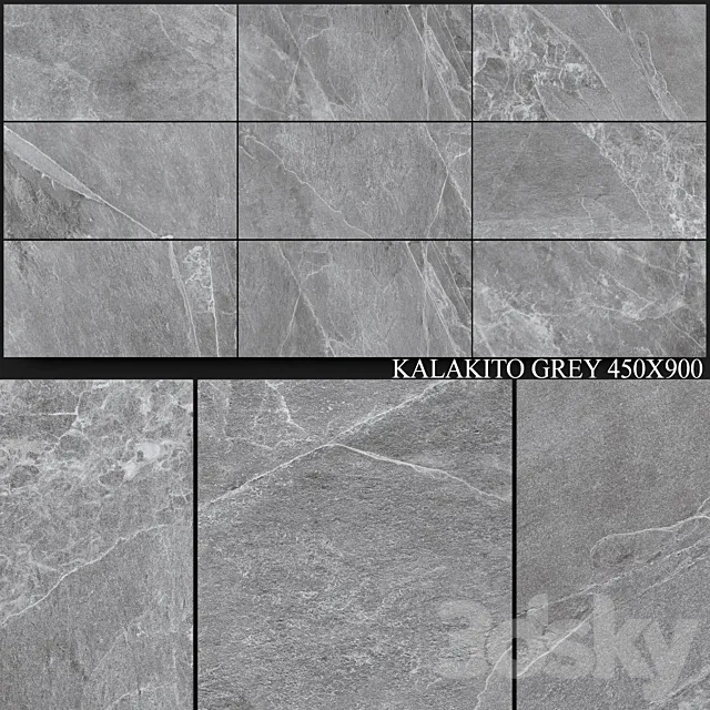 Zeus Ceramica Kalakito Grey 450x900 3D Model