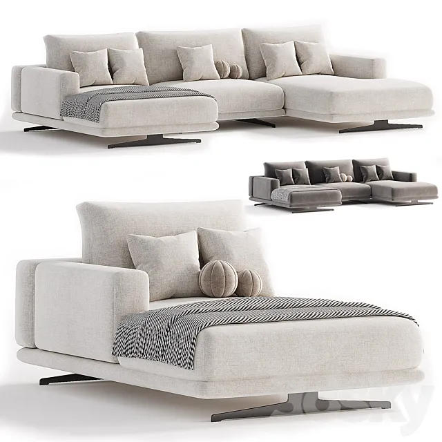 Zillis 3 seat corner Sofa 3D Model