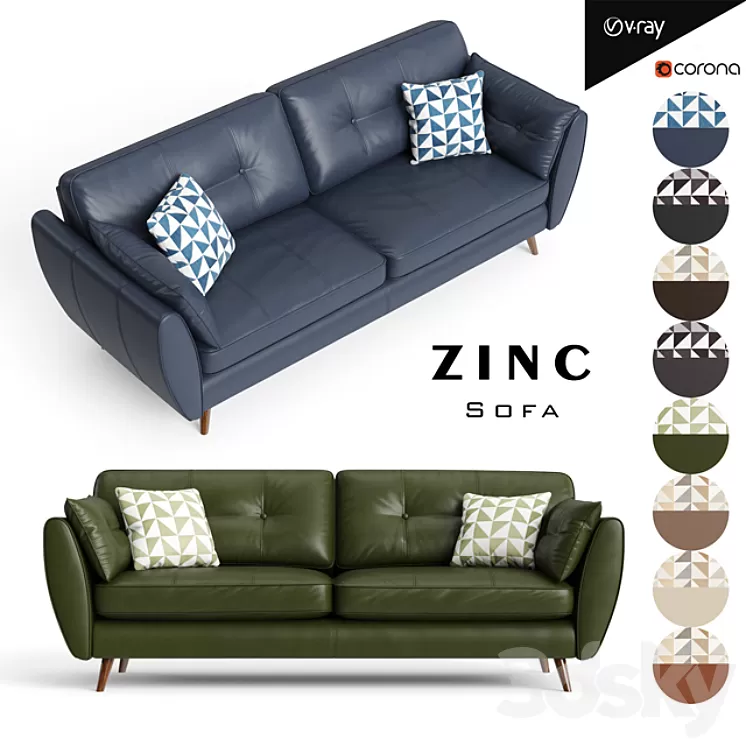 Zinc sofa 3D Model