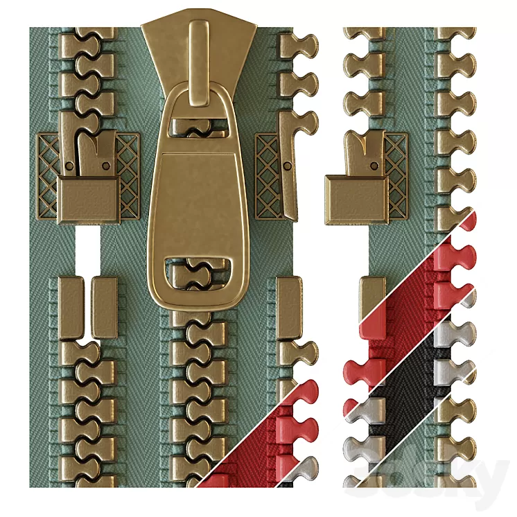 Zipper maps 3D Model Free