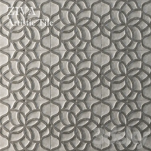 ZIVA LOTUS GRIS | Artistic Tile 3DModel