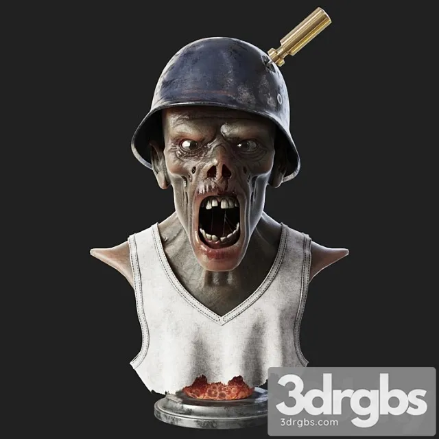 Zombie bust 3D Model Free