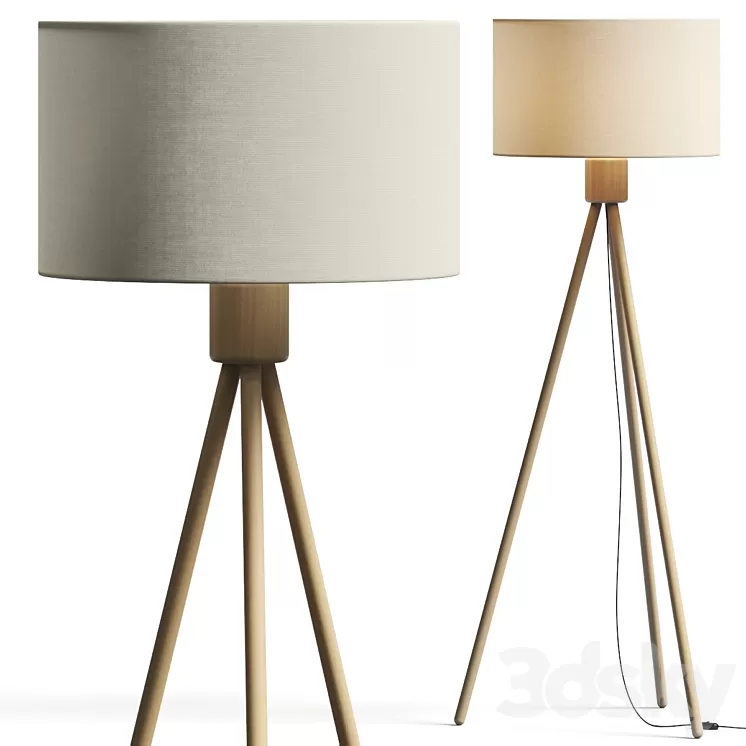 Zuiver Bamboo Fan Floor Lamp 3D Model Free