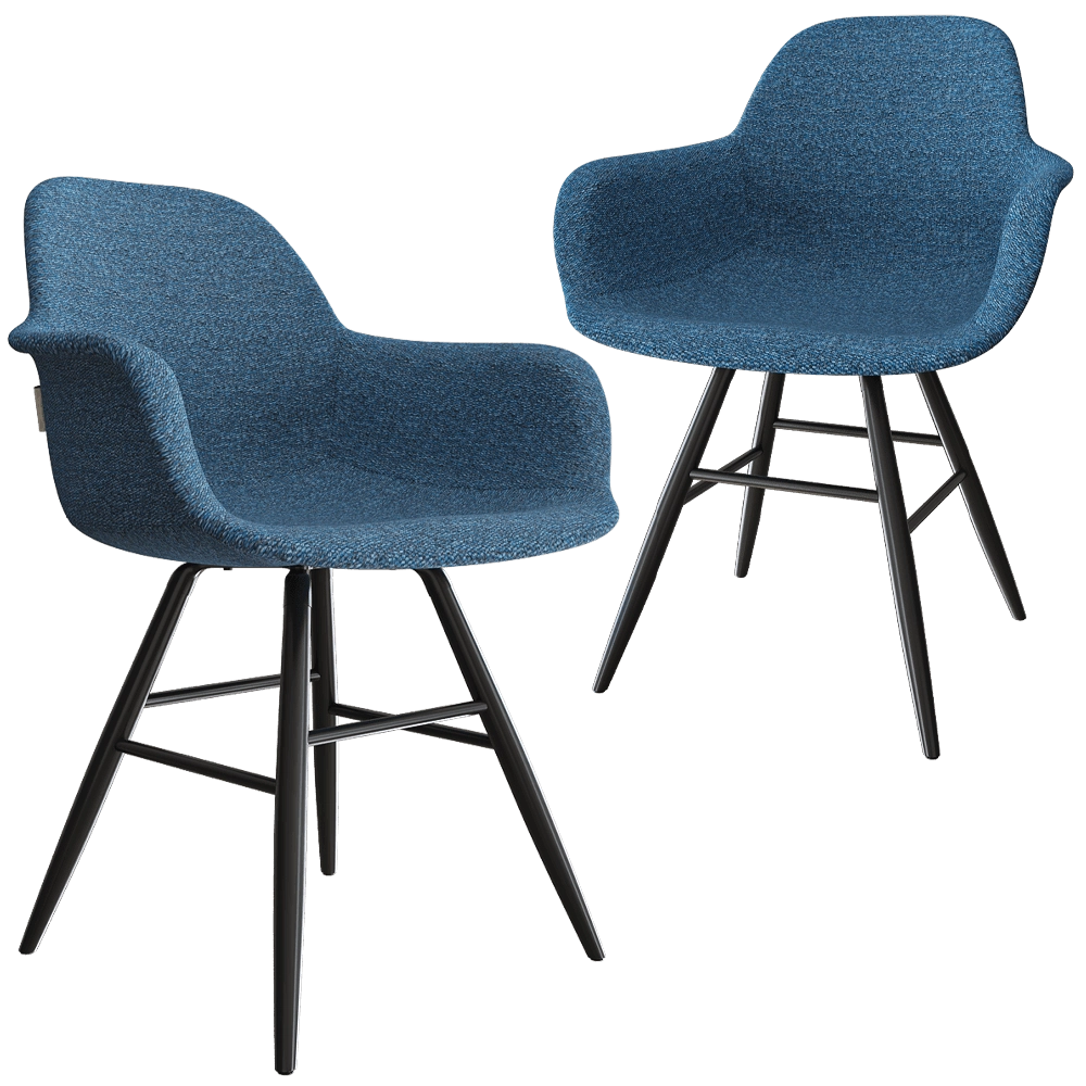Zuiver Group   - Chair Albert Kuip Soft Blue with armrests 3D Model