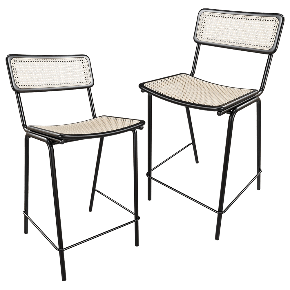 Zuiver Group   - Counter stool Jort black natural 3D Model