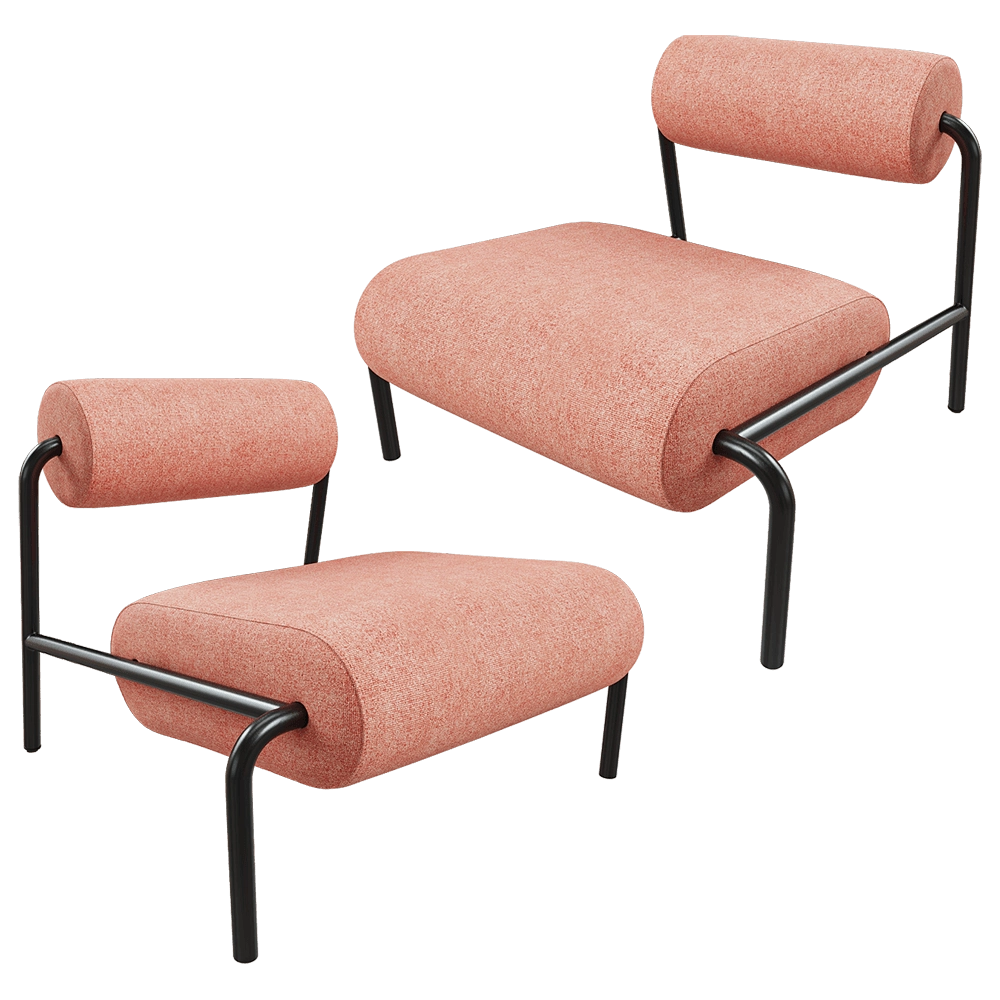 Zuiver Group   - Lounge chair Lekima pink 3D Model