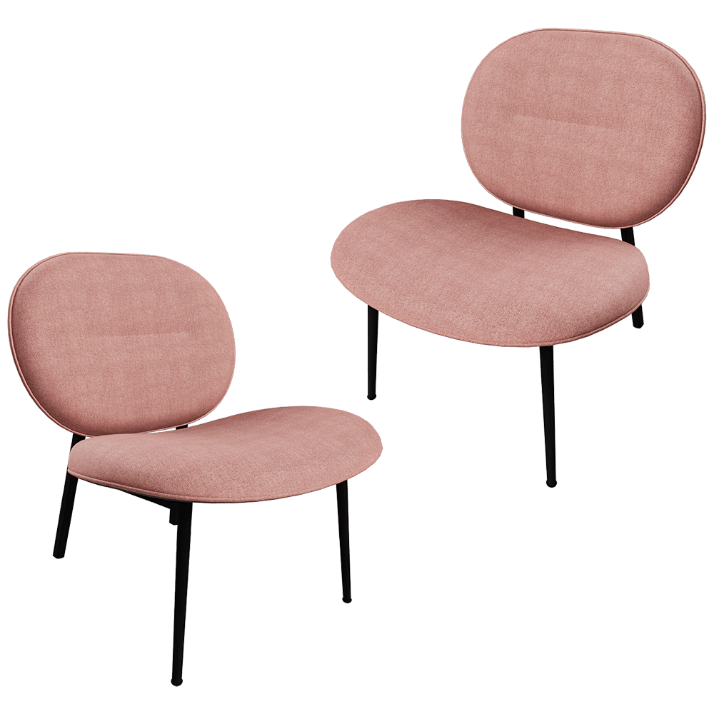 Zuiver Group   - Lounge chair Spike pink 3D Model