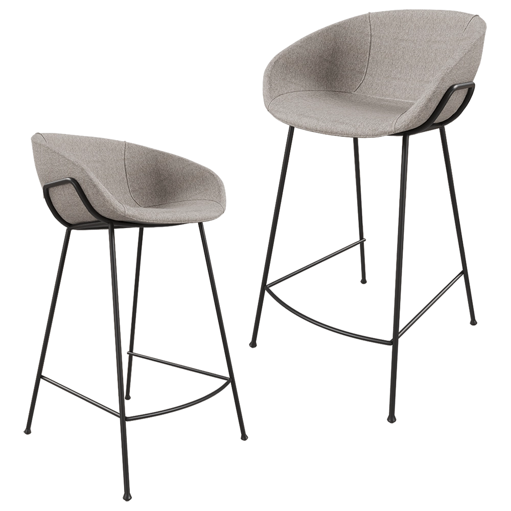 Zuiver Group   - Semi barstool Feston gray 3D Model
