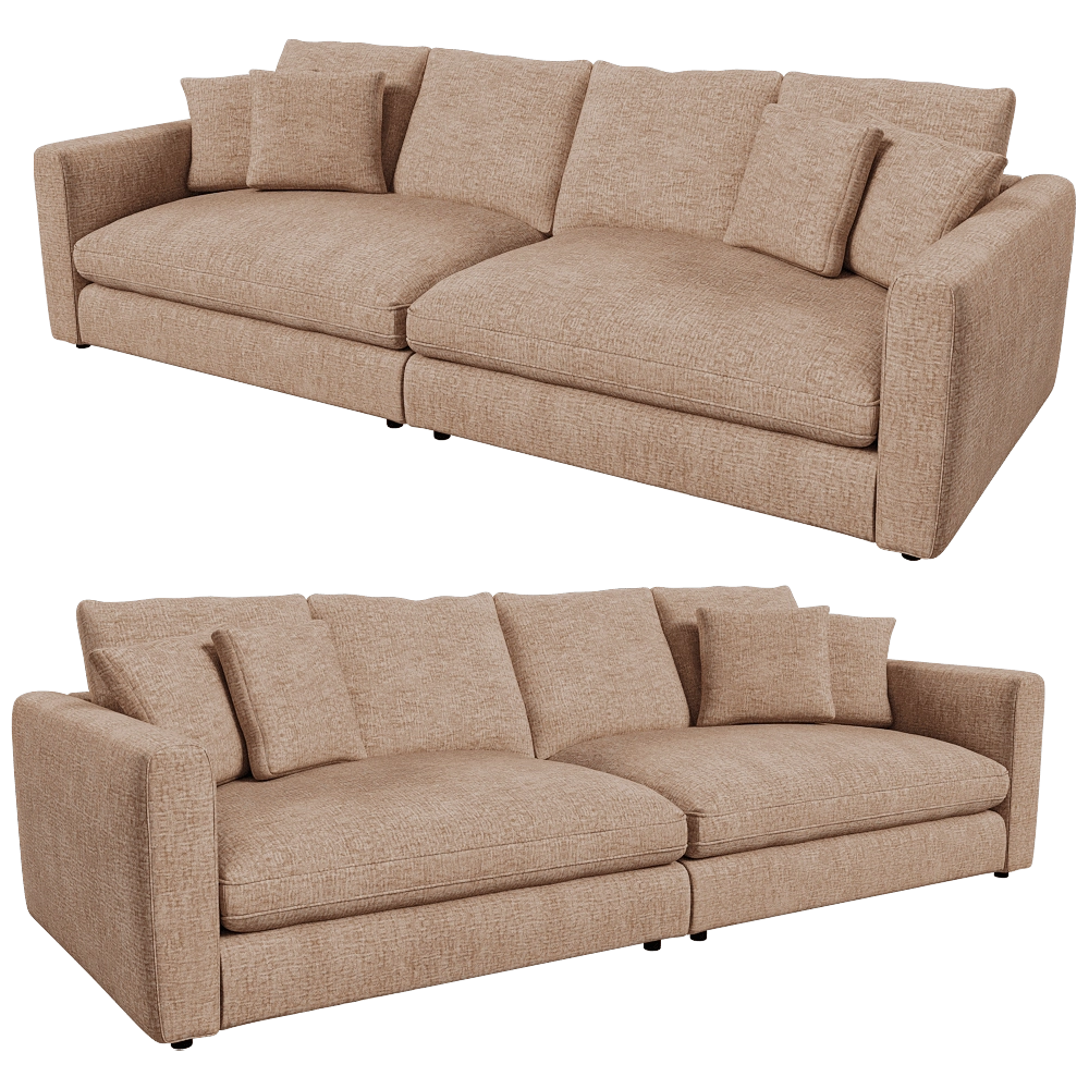 Zuiver Group   - Sofa 3 seater Sense nature soft 3D Model