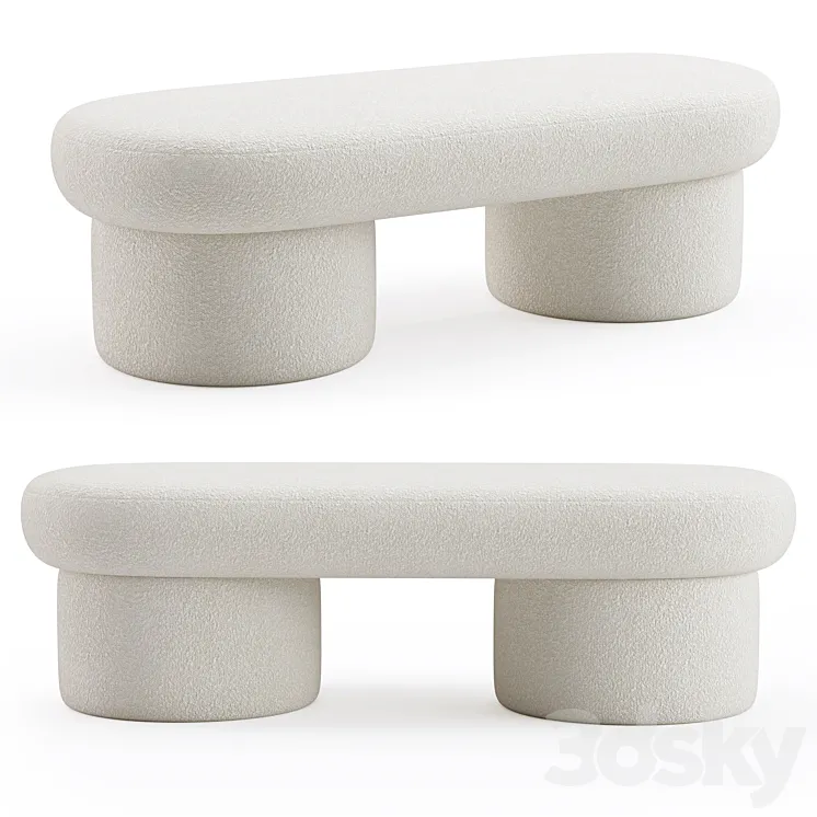 Zuster Cloud Sculptured Ottoman 3D Model Free