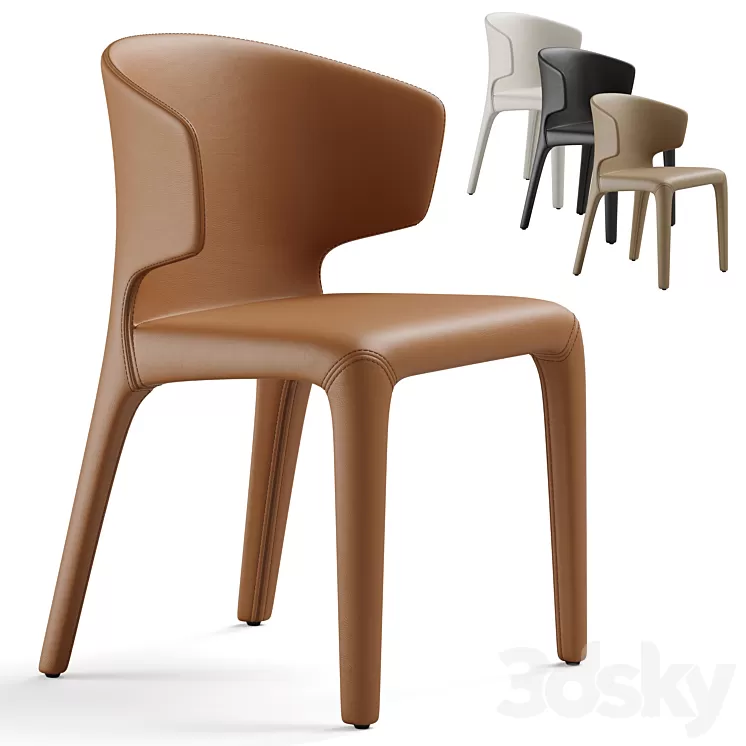 Zuster Husk Cassina Hola 367 Leather Dining Chair 3D Model