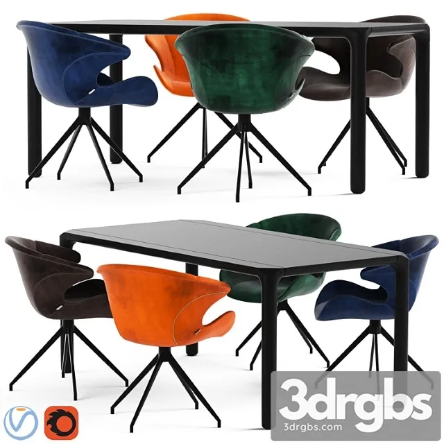 Zuvier Mia Armchair And Storm Table 3D Model Free