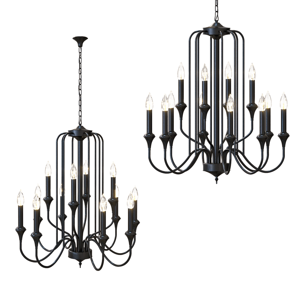 ZZOK - Chandelier Milosh tendence 0803CL-12BK 3D Model